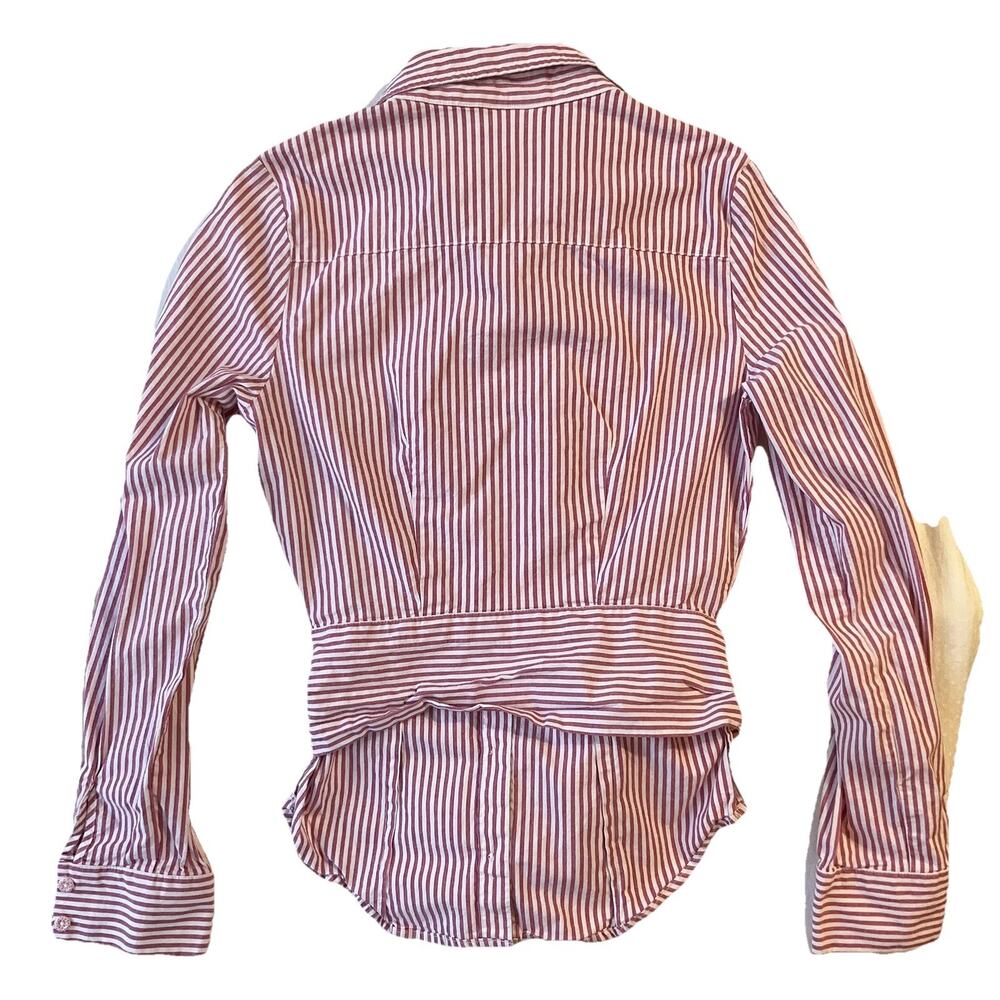 Princess Vera Wang Women Button Up Collar Shirt 3 Red Striped Bow Heart LongSlee - Picture 9 of 10